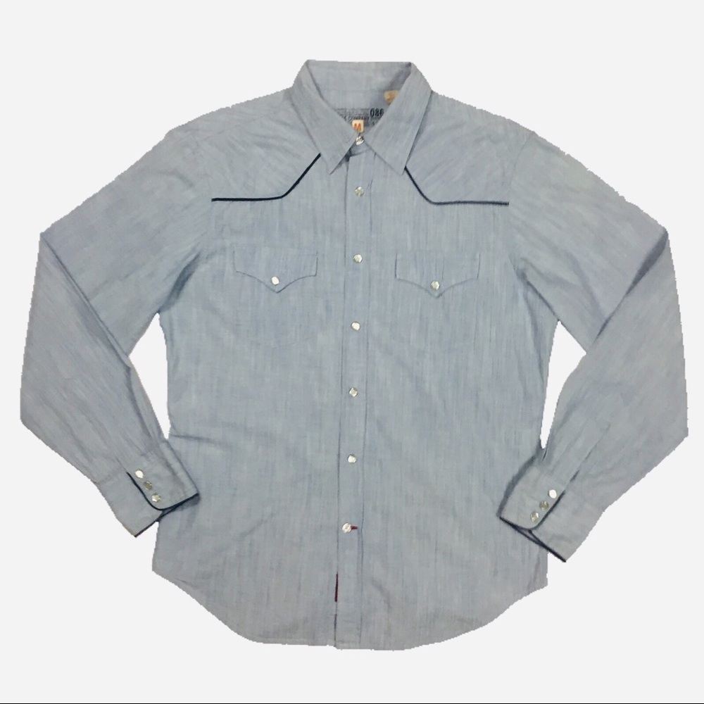 Guess Fitted Embroidered Snap Button Down Shirt